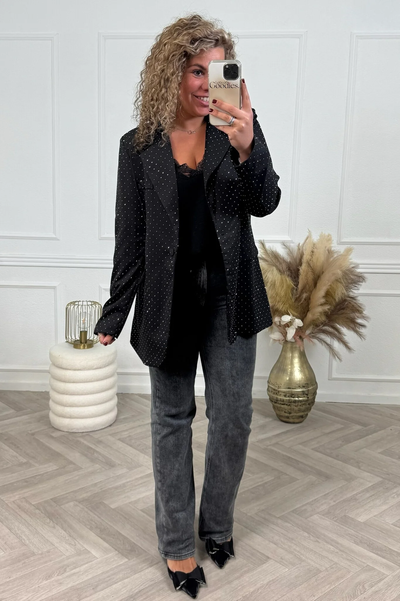 Curvy Hailey Strass Blazer - Black - Image 3