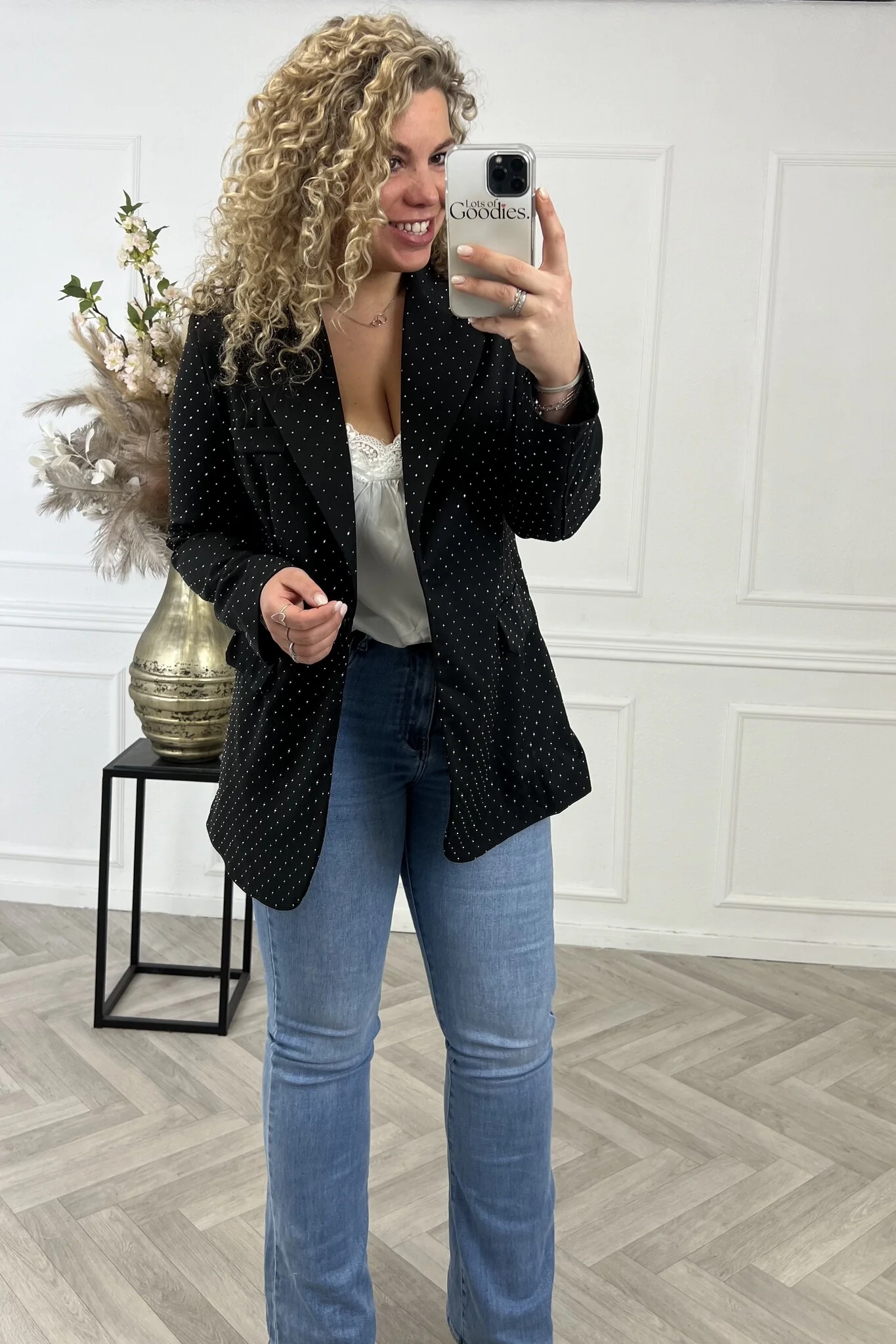 Curvy Hailey Strass Blazer - Black - Image 4