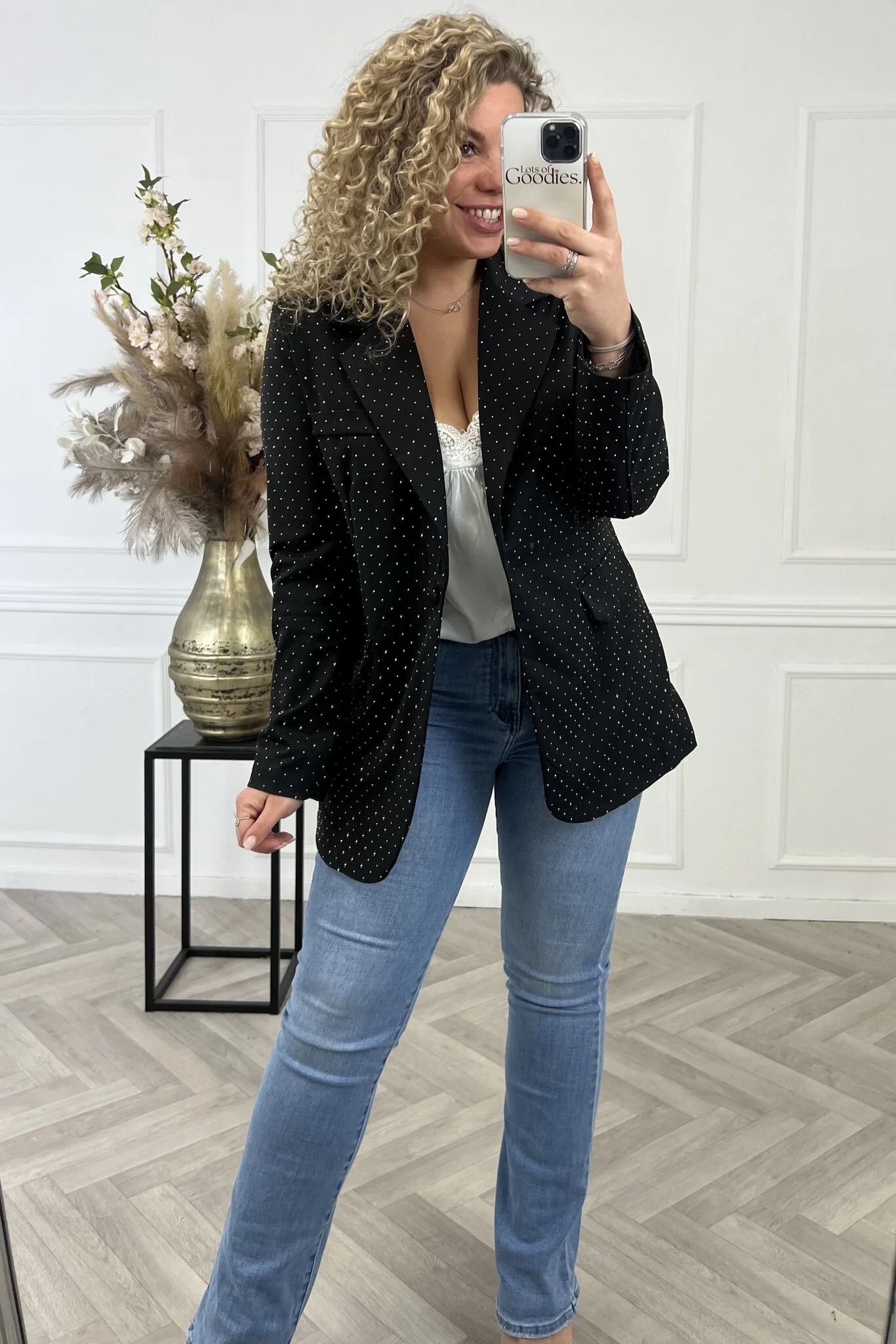 Curvy Hailey Strass Blazer - Black - Image 6