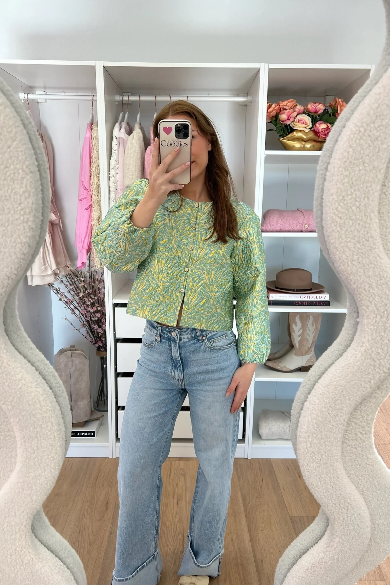 Dana Flower Blouse - Green - Image 4