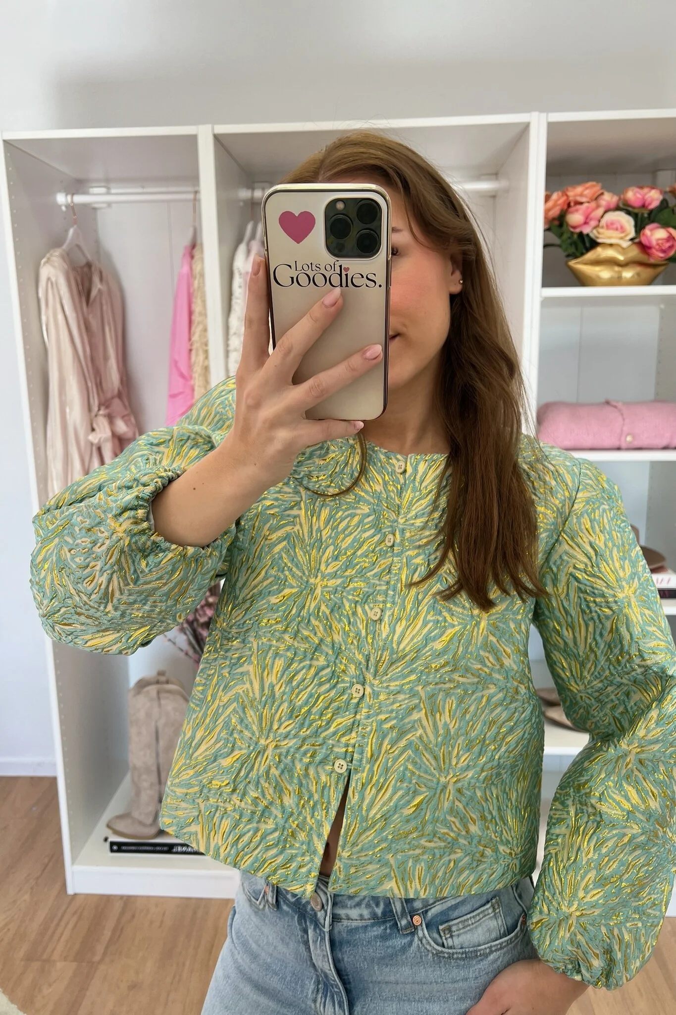 Dana Flower Blouse - Green - Image 5