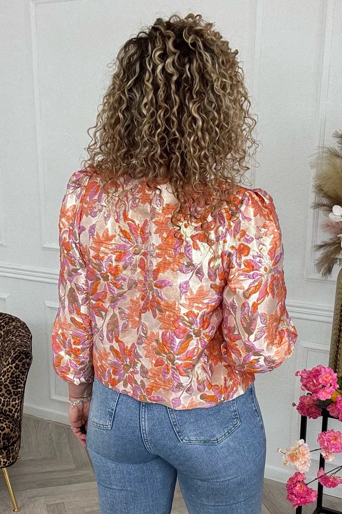 Dana Flower Blouse - Orange - Image 5