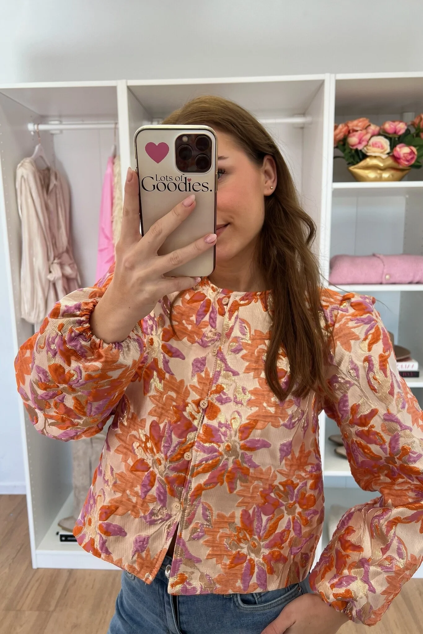 Dana Flower Blouse - Orange - Image 6