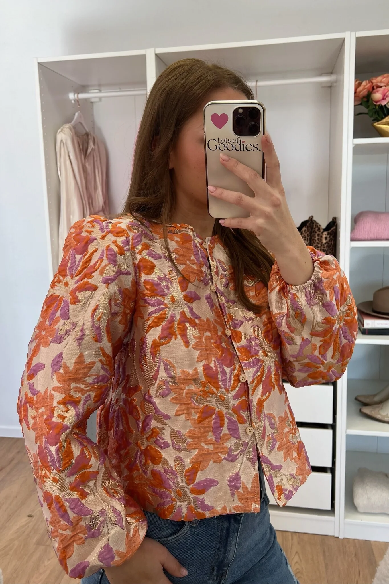 Dana Flower Blouse - Orange - Image 8