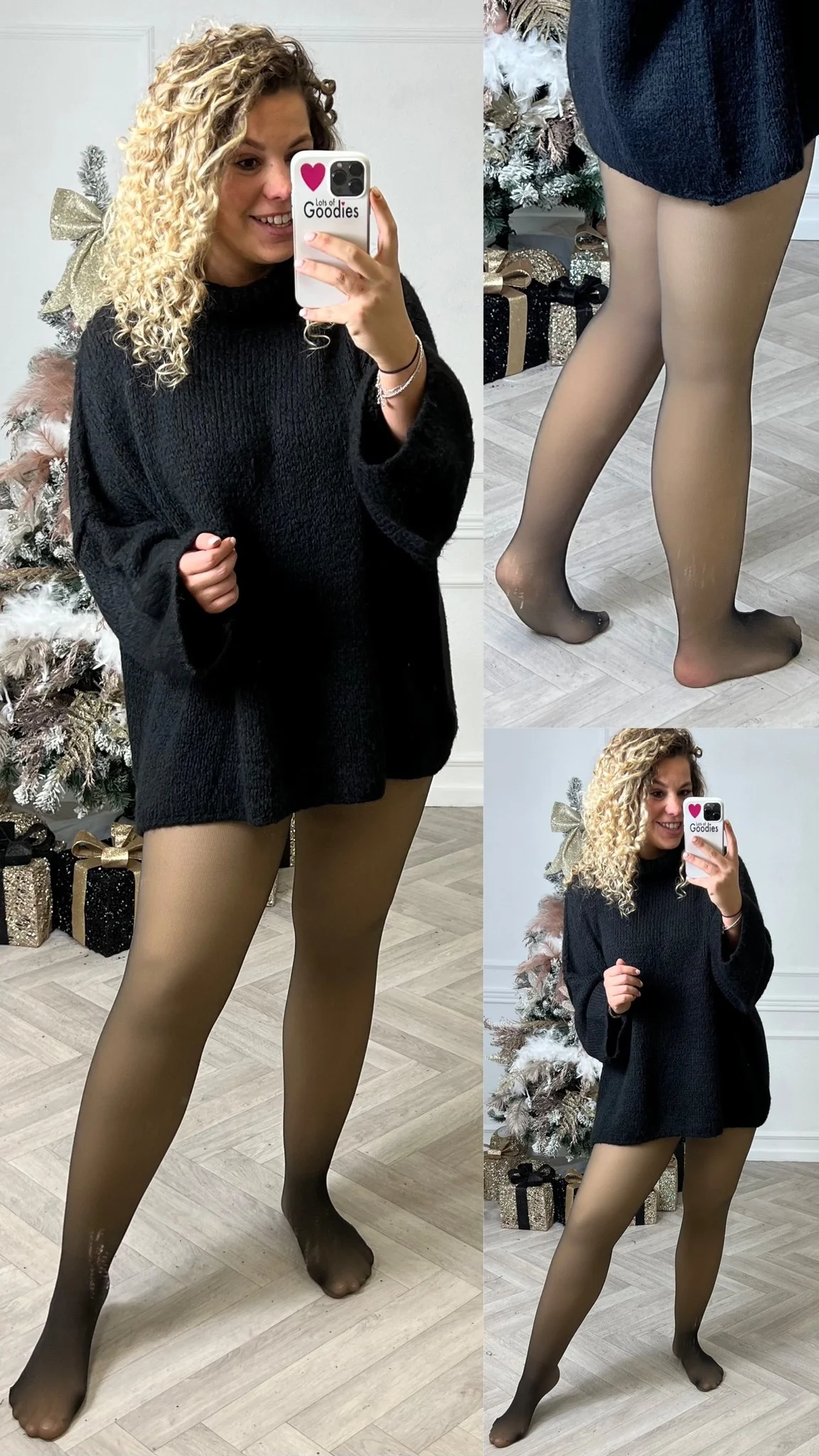 Fake Translucent Fleece Panty - Black - Image 4