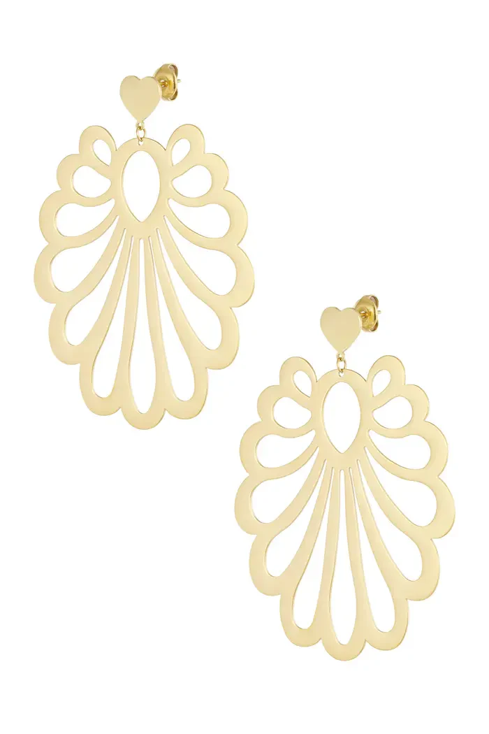 Gold Shell Earrings - Image 4
