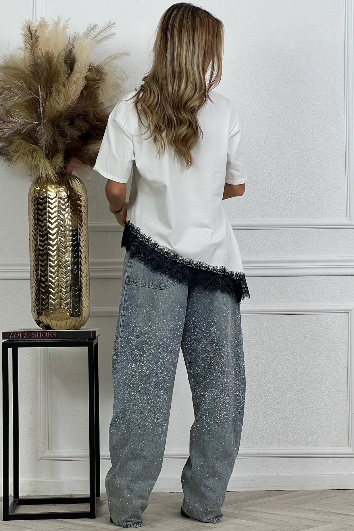 Juna Lace Shirt - White/Black - Image 4