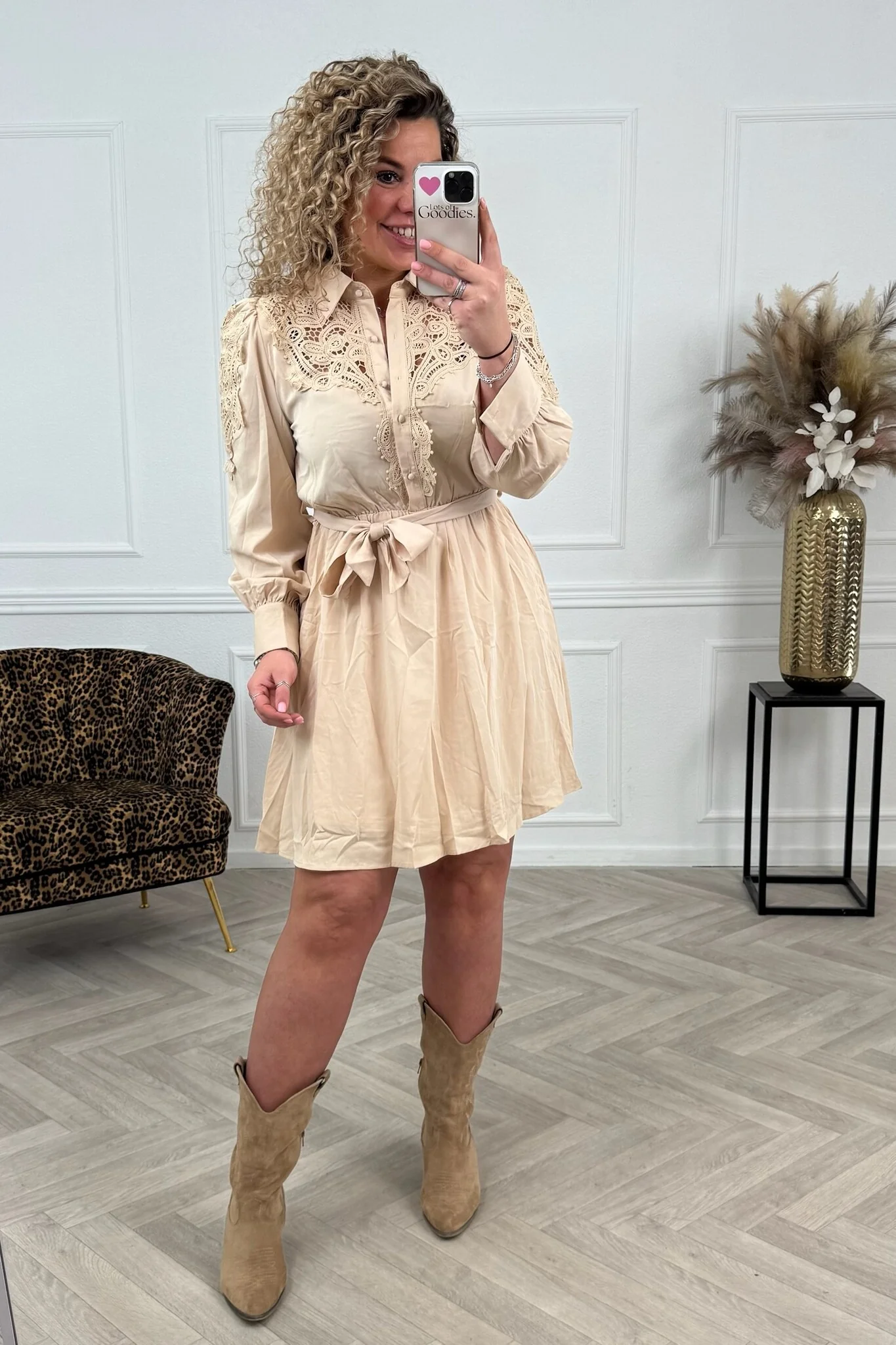 Milly Lace Dress - Beige - Image 3