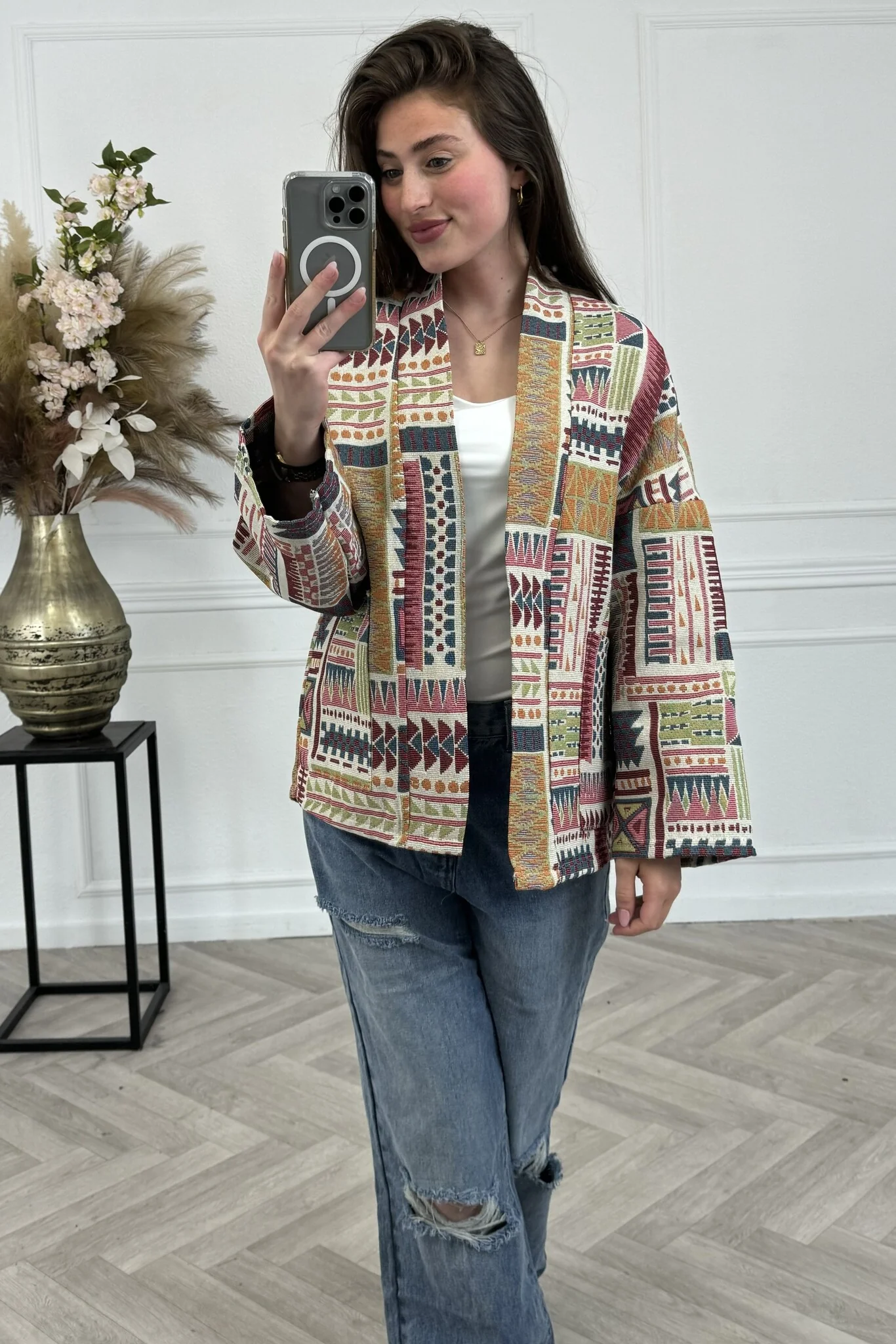 Padded Luz Jacket - Orange/Red/Turquoise - Image 4