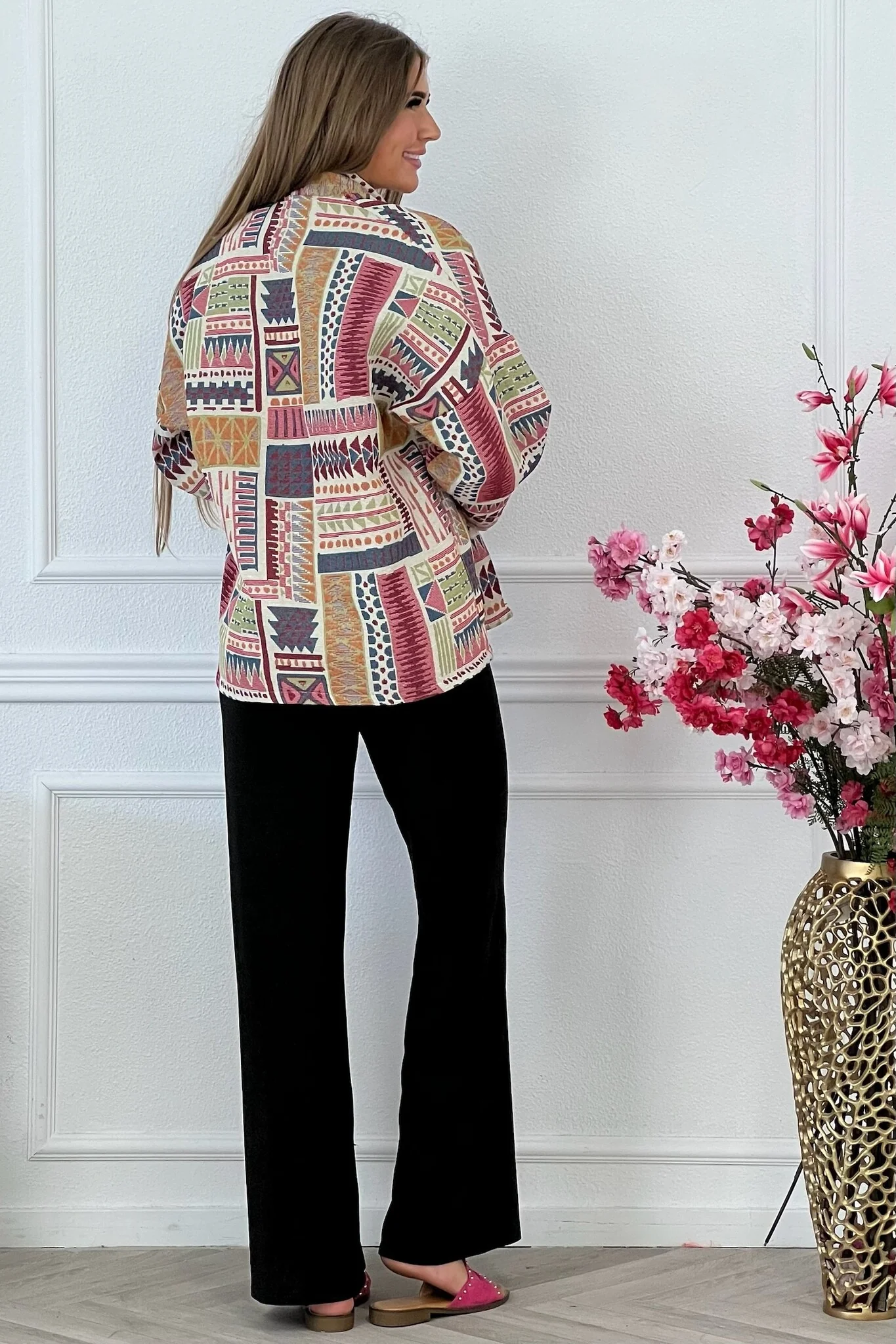 Padded Luz Jacket - Orange/Red/Turquoise - Image 8