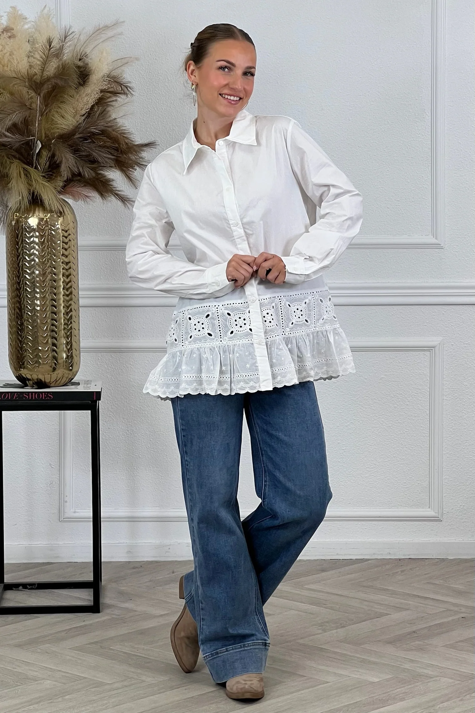 Stacey Lace Blouse - White - Image 4