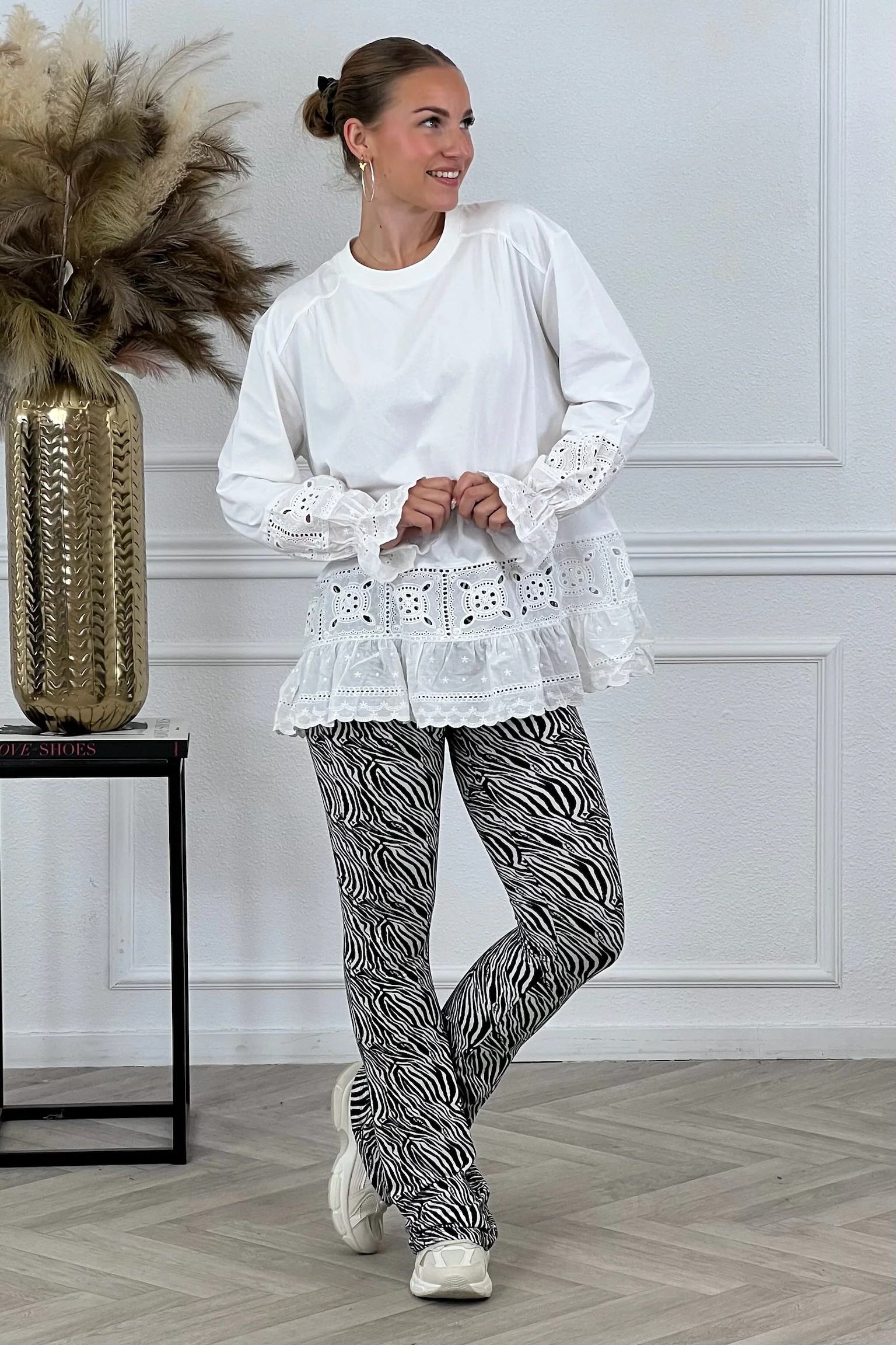 Stacey Lace Shirt - White - Image 3