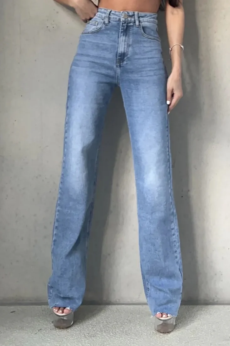 Tall Straight Leg Jeans - Light Blue - Image 7