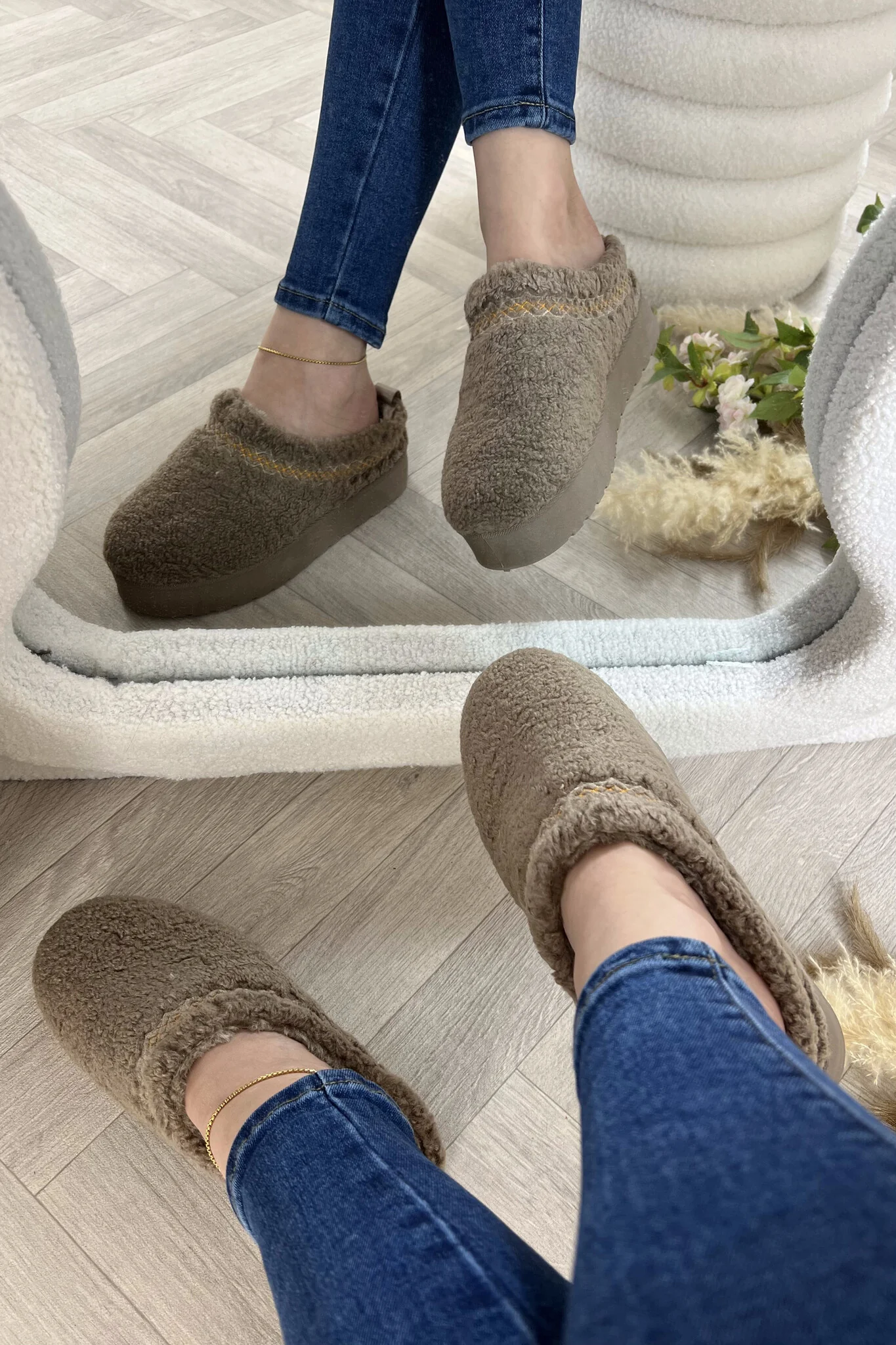 Teddy Jazz Pantoffels - Taupe - Image 3