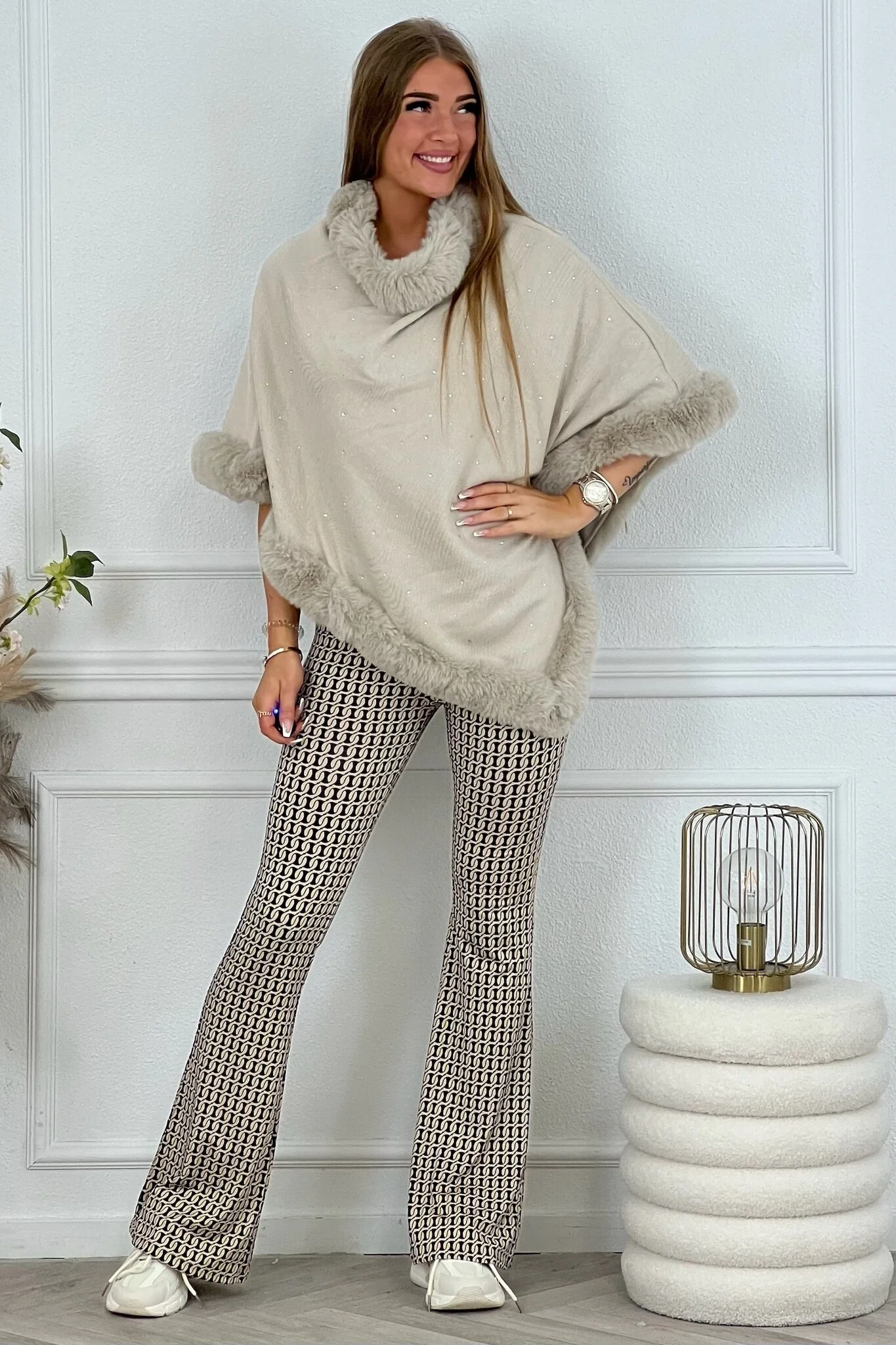 Wonderful Studs Poncho - Beige - Image 3