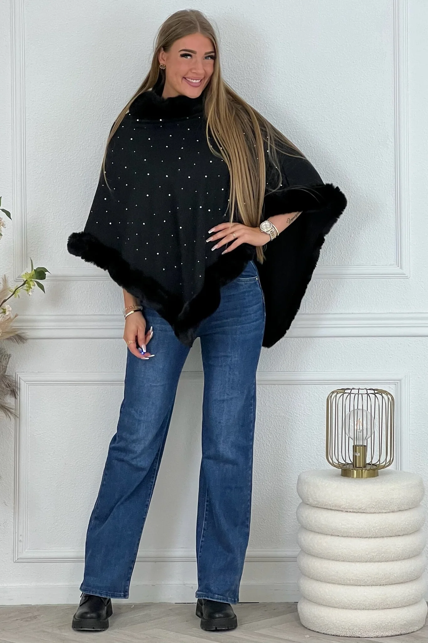 Wonderful Studs Poncho - Black - Image 4
